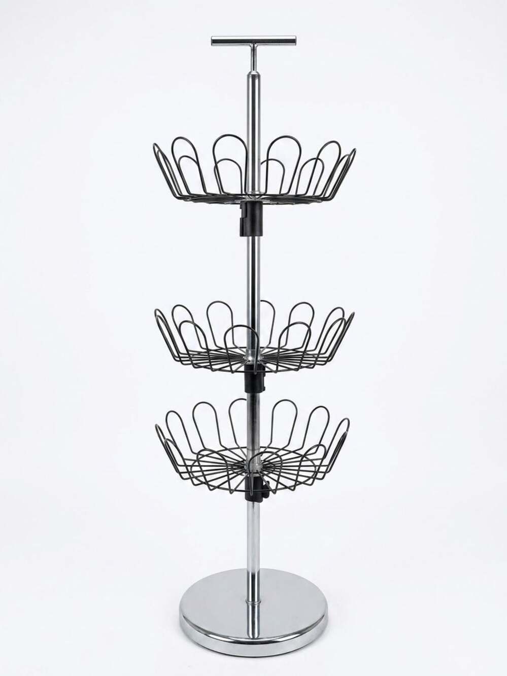 Whitmor 3-Tier Revolving 18 Pair Shoe Tree Storage Shoe Rack - Chrome
